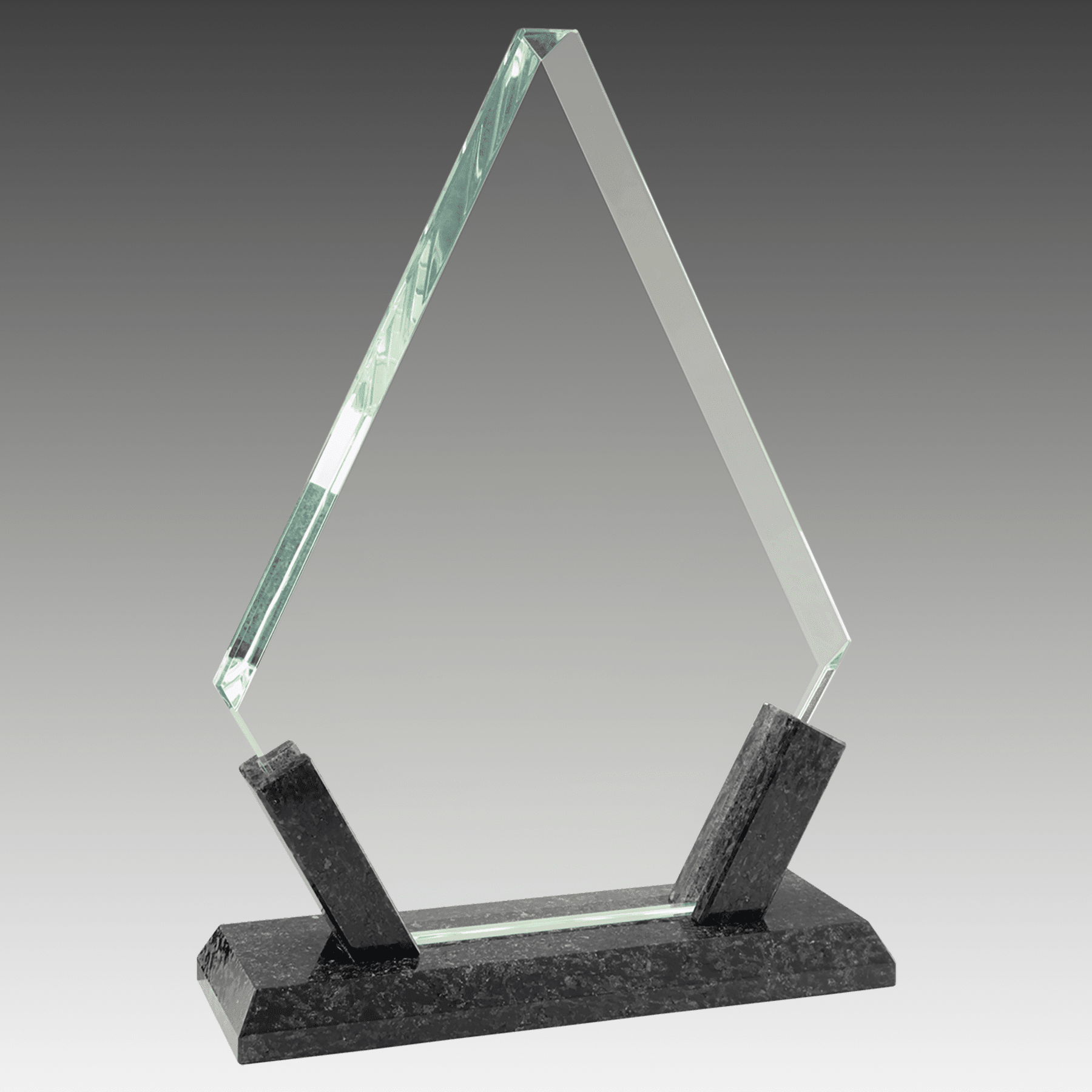 8.25" Diamond Glass with Black Marble Base