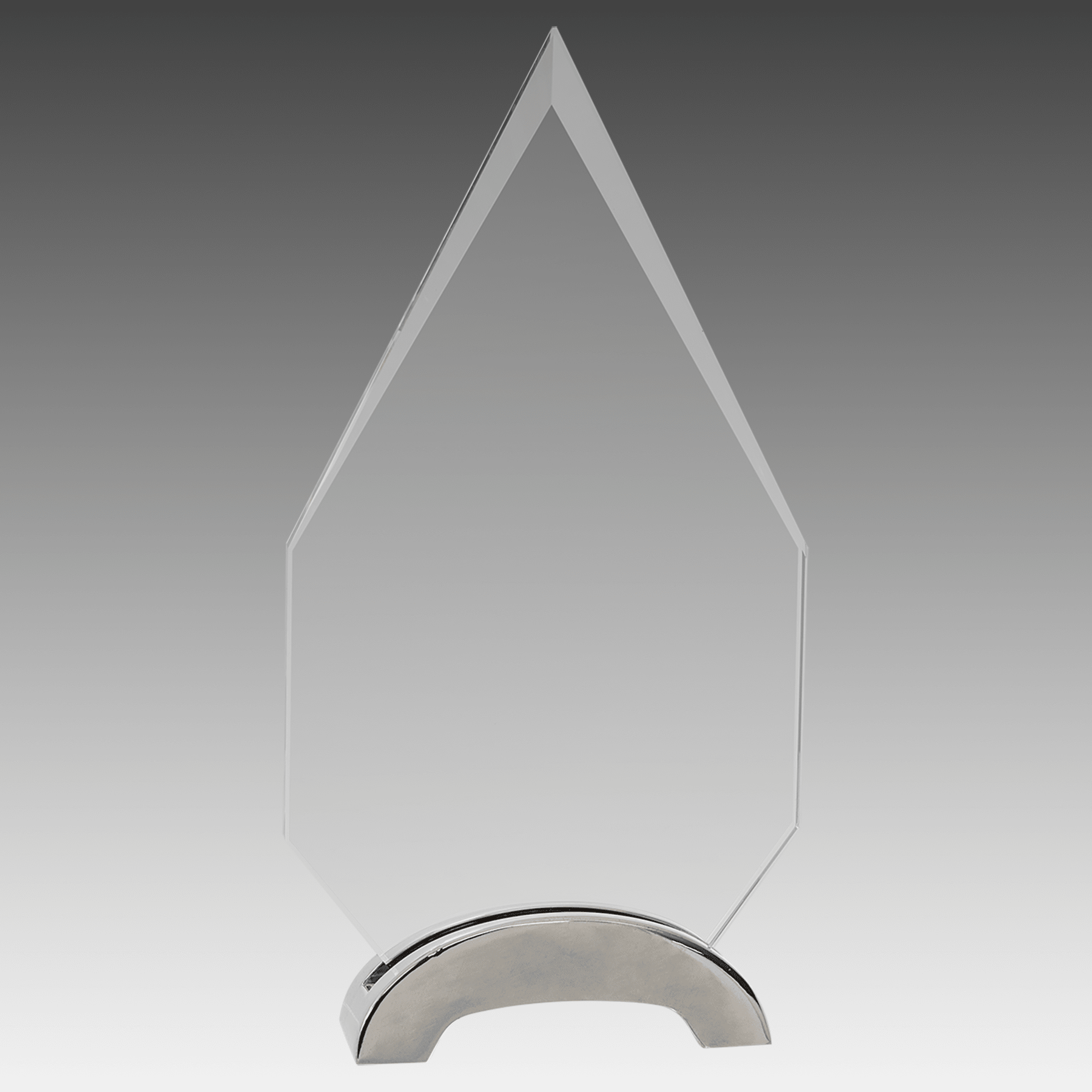 9.25" Diamond Platinum Glass with Arch Metal Base