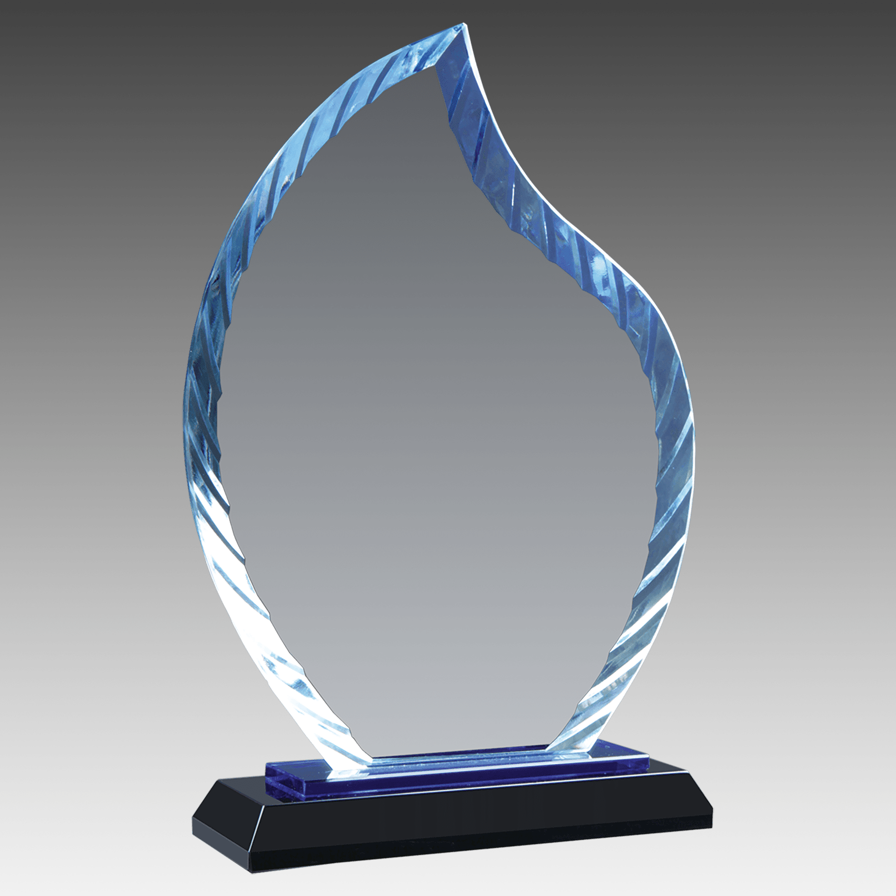 8" Flame Accent Glass on Blue & Black Base