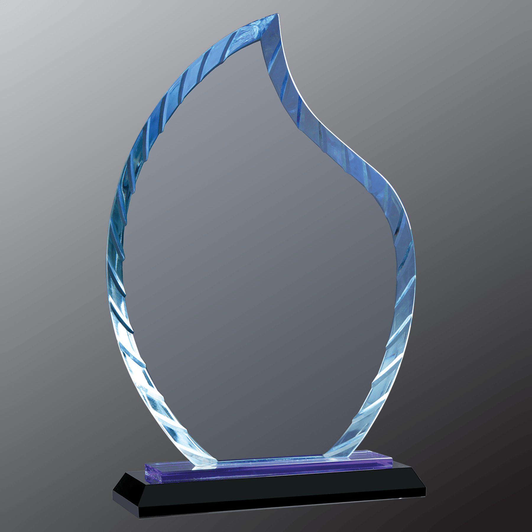 9.5" Flame Accent Glass on Blue & Black Base