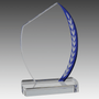 7.75" Blue Slant Oval Edge Glass