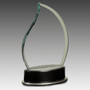 7.75" Jade Flame Glass w/Silver and Black Piano Finish Base