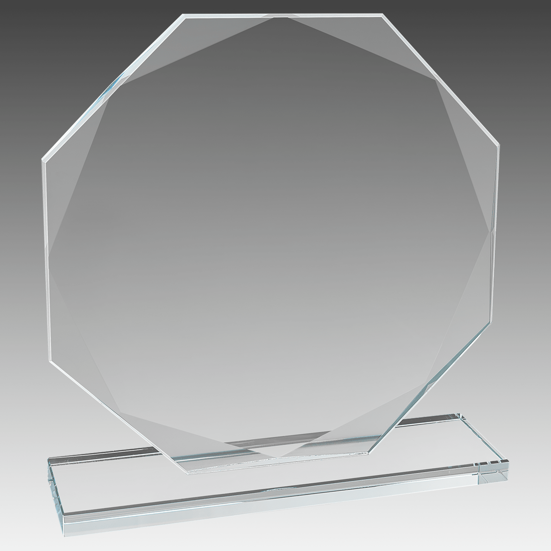7.5" Octagon Clear Glass Award