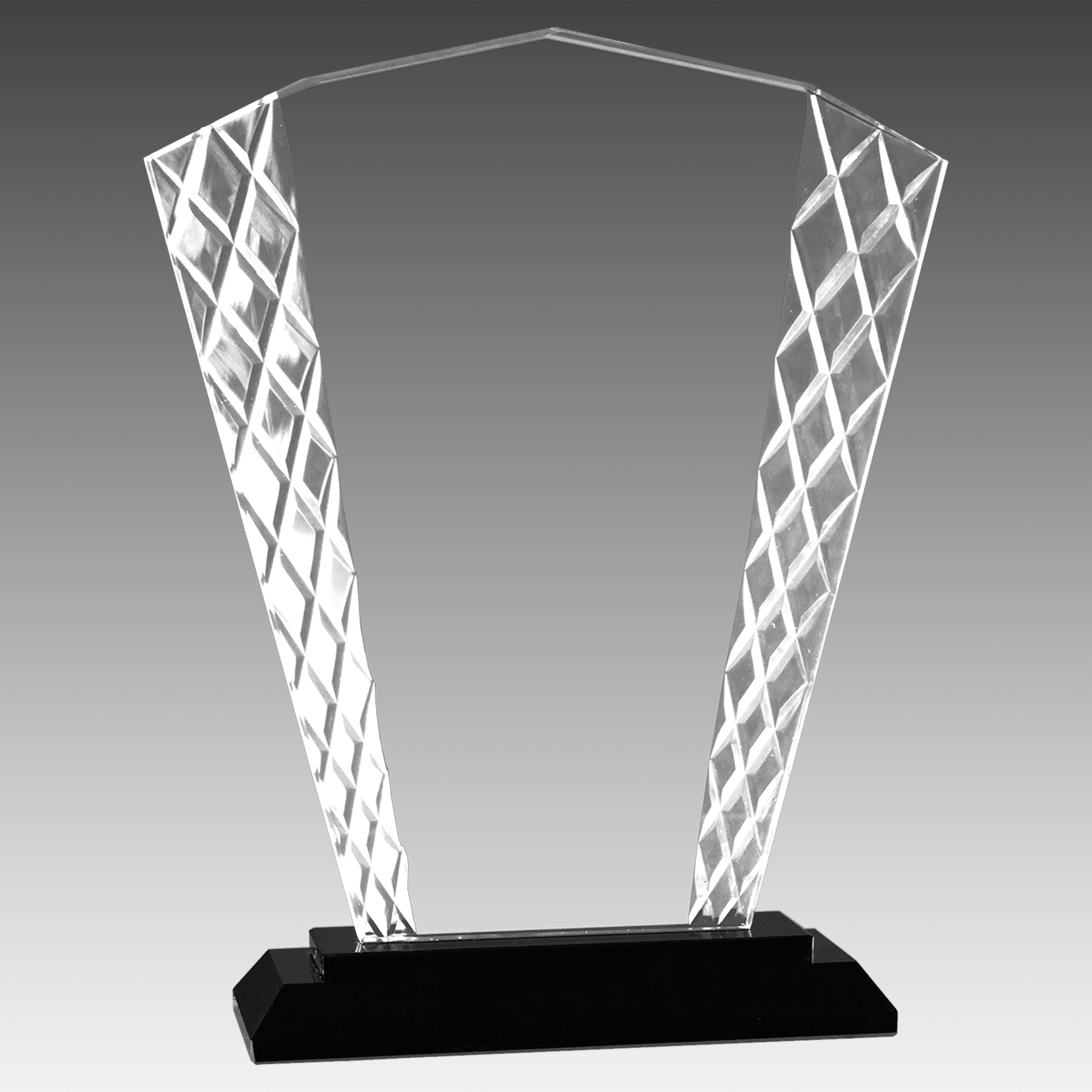 8" Fan Accent Glass on Black Base