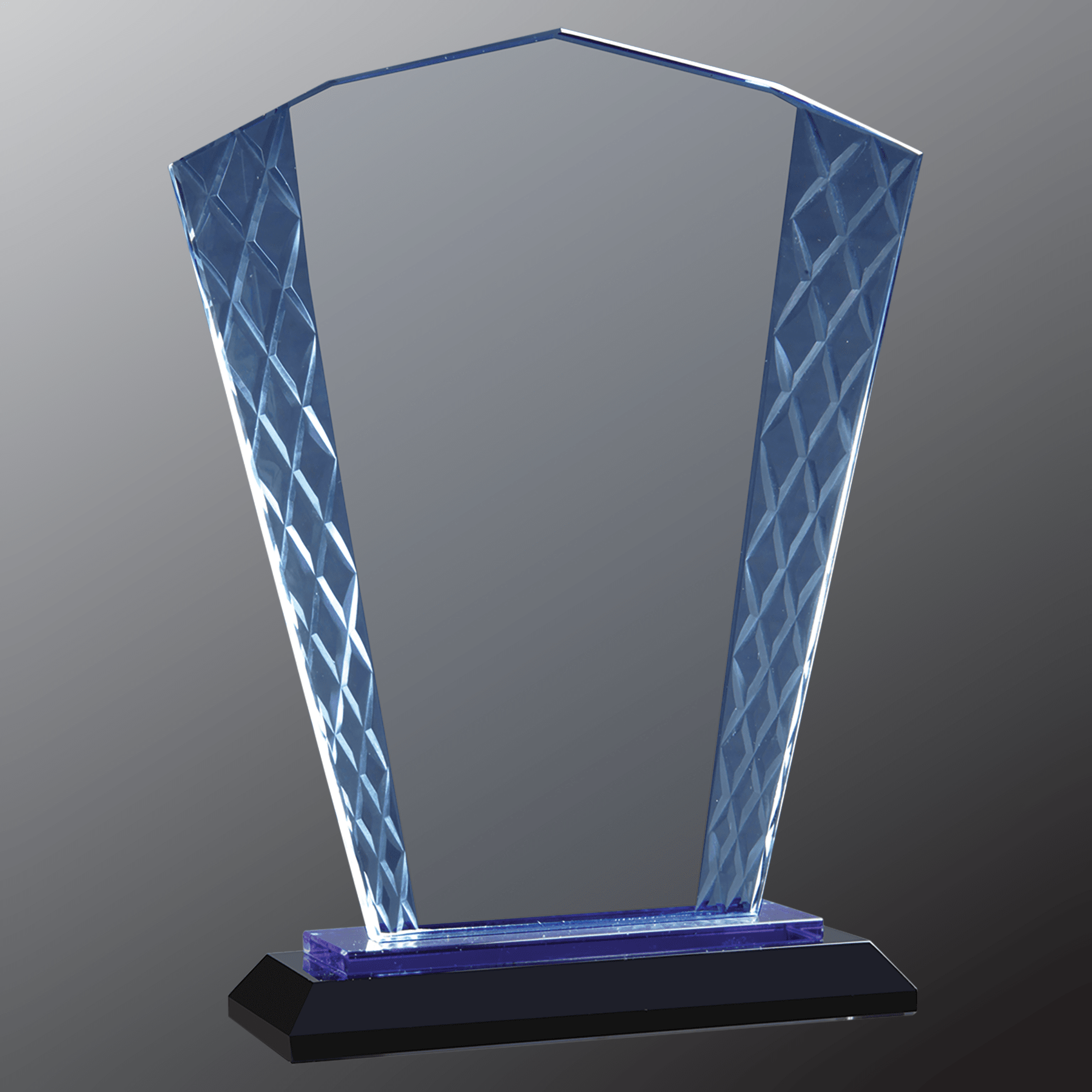 8" Fan Accent Glass on Blue & Black Base