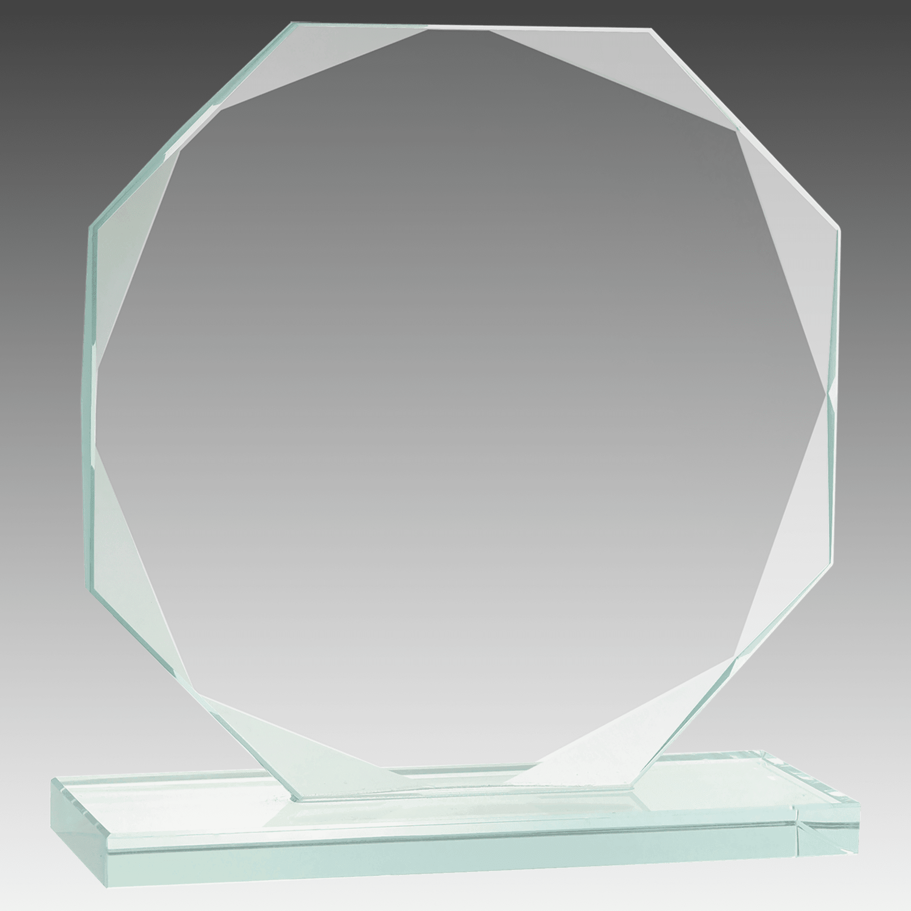 6" Octagon Jade Glass Award