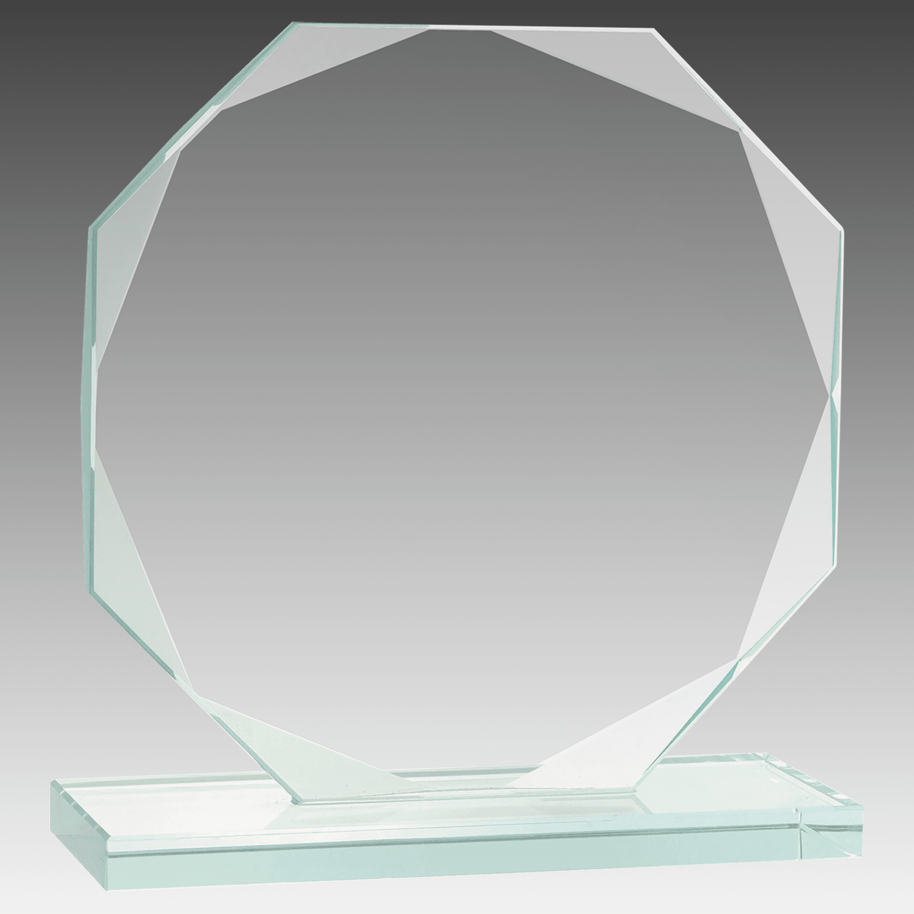 7.5" Octagon Jade Glass Award