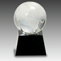 3" Crystal Globe on Black Base
