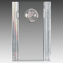 6.5" Clear Crystal Rectangle with Globe Etching