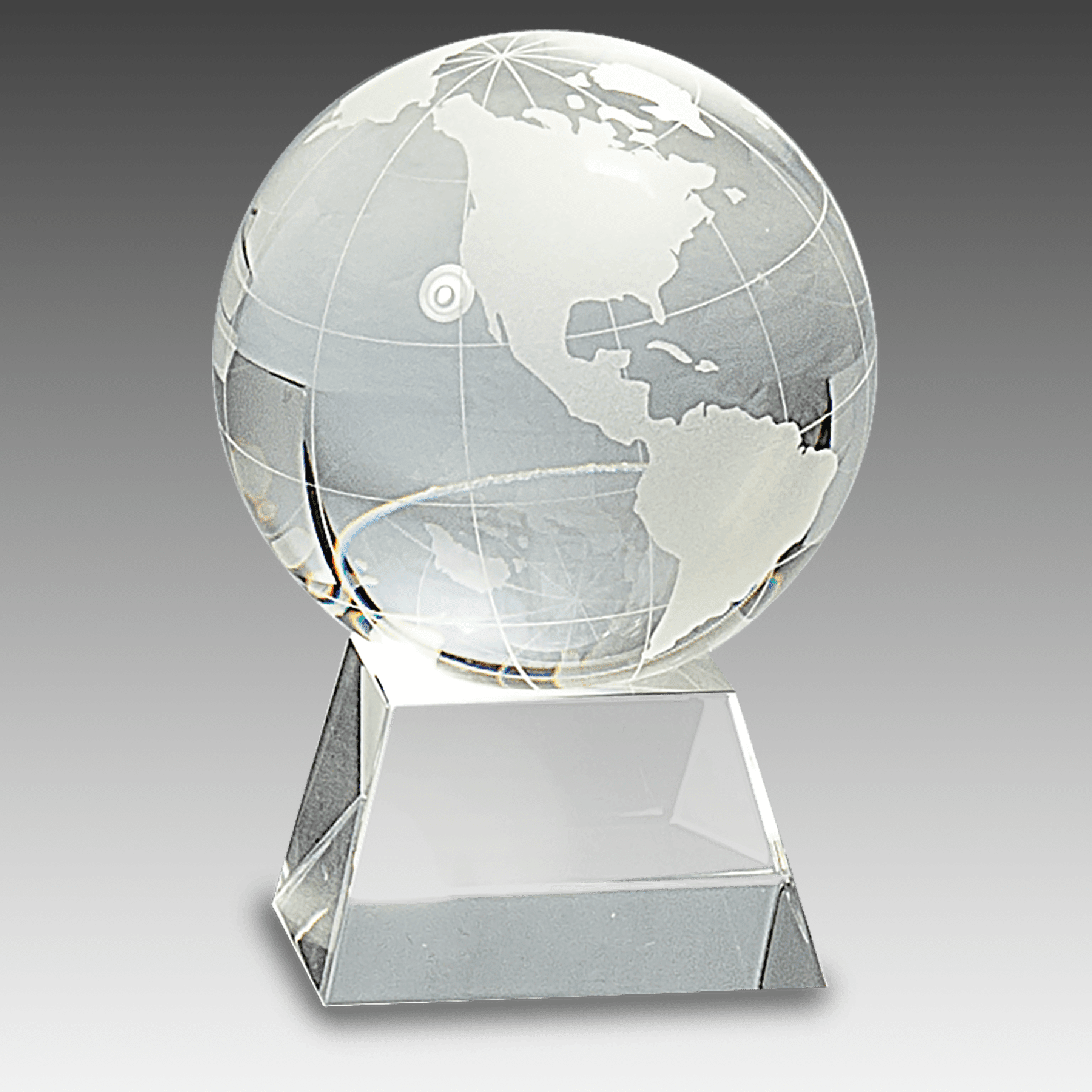 4.5" Crystal Globe on Clear Base