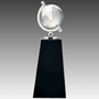 9" Crystal Spinning Globe on Black Pedestal Base