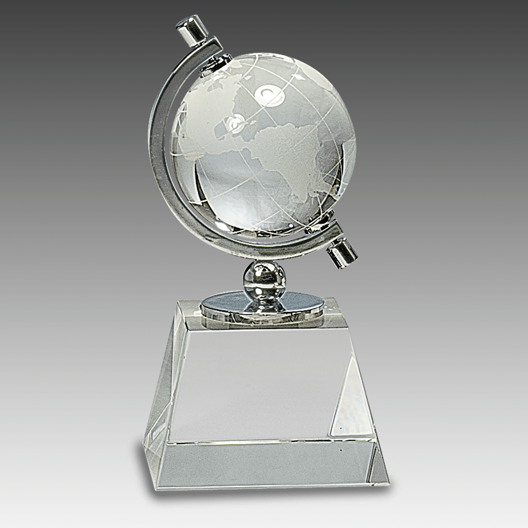 6" Crystal Spinning Globe on Clear Base