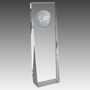 2.75" x 8.75" Clear Crystal Slant Front Rectangle w/Globe