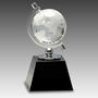 6" Crystal Spinning Globe on Black Base