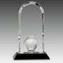 8.75" Clear Crystal Dome w/Inset Globe on Black Base