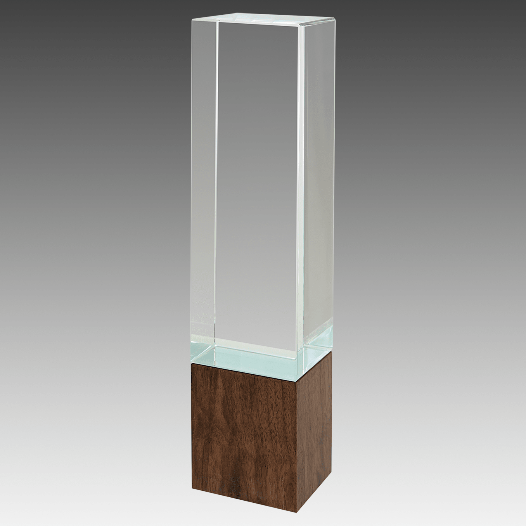9.75" Rectangle Sierra Glass with Walnut Base