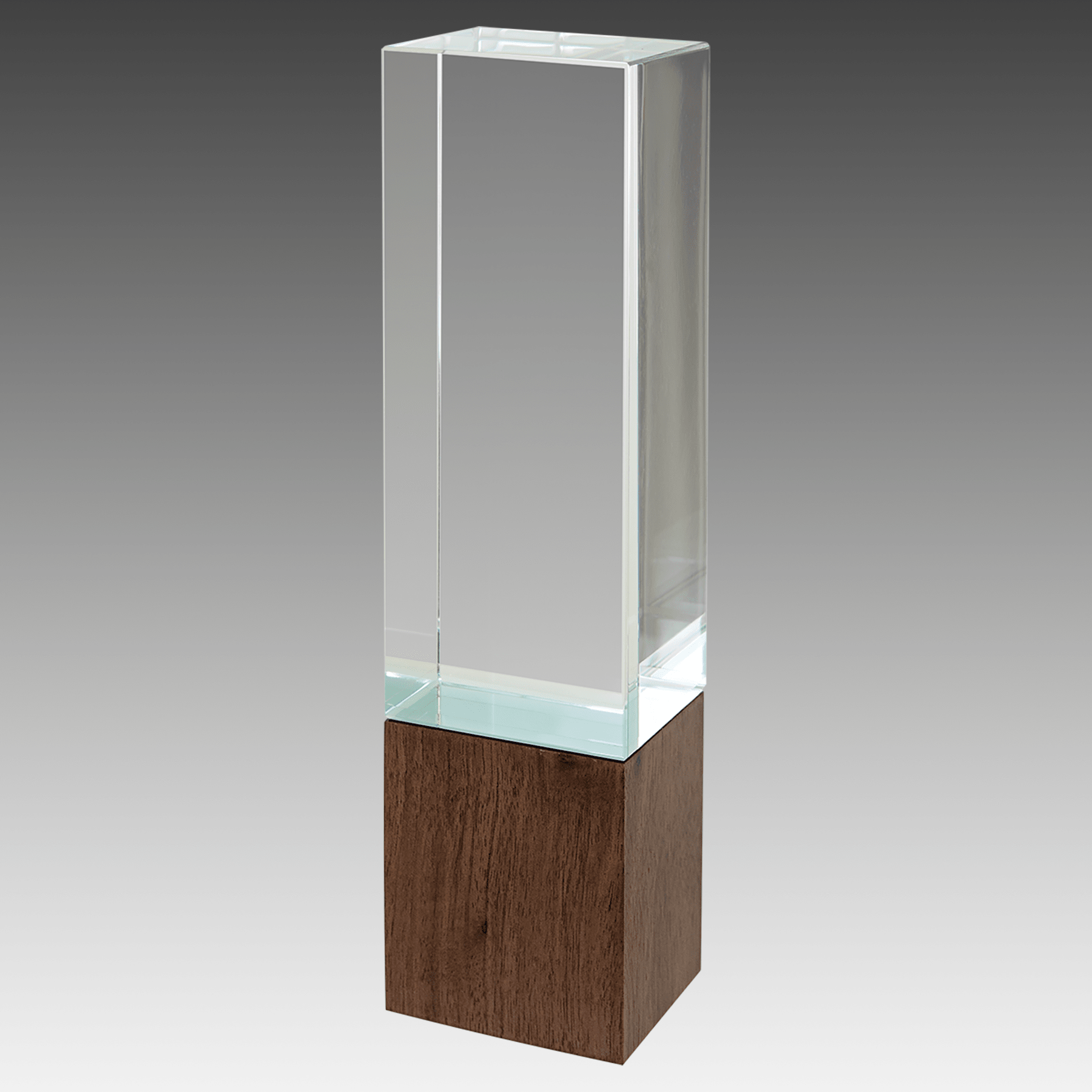 9" Rectangle Sierra Glass with Walnut Base