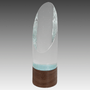 9" Cylinder Sierra Glass with Walnut Base
