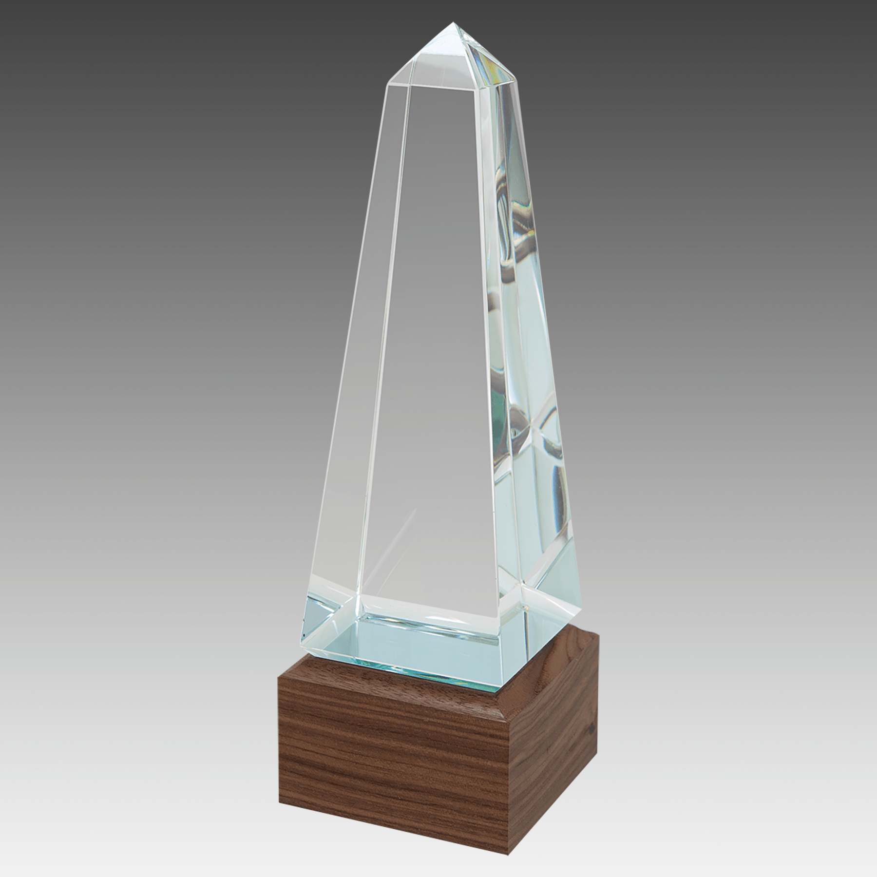 9.75" Obelisk Sierra Glass with Walnut Base