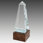 9" Obelisk Sierra Glass with Walnut Base