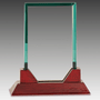 7.75" Jade Rectangle Glass with Rosewood Piano Finish Base