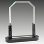 7" Clipped Corners Glass with Black Marble Base