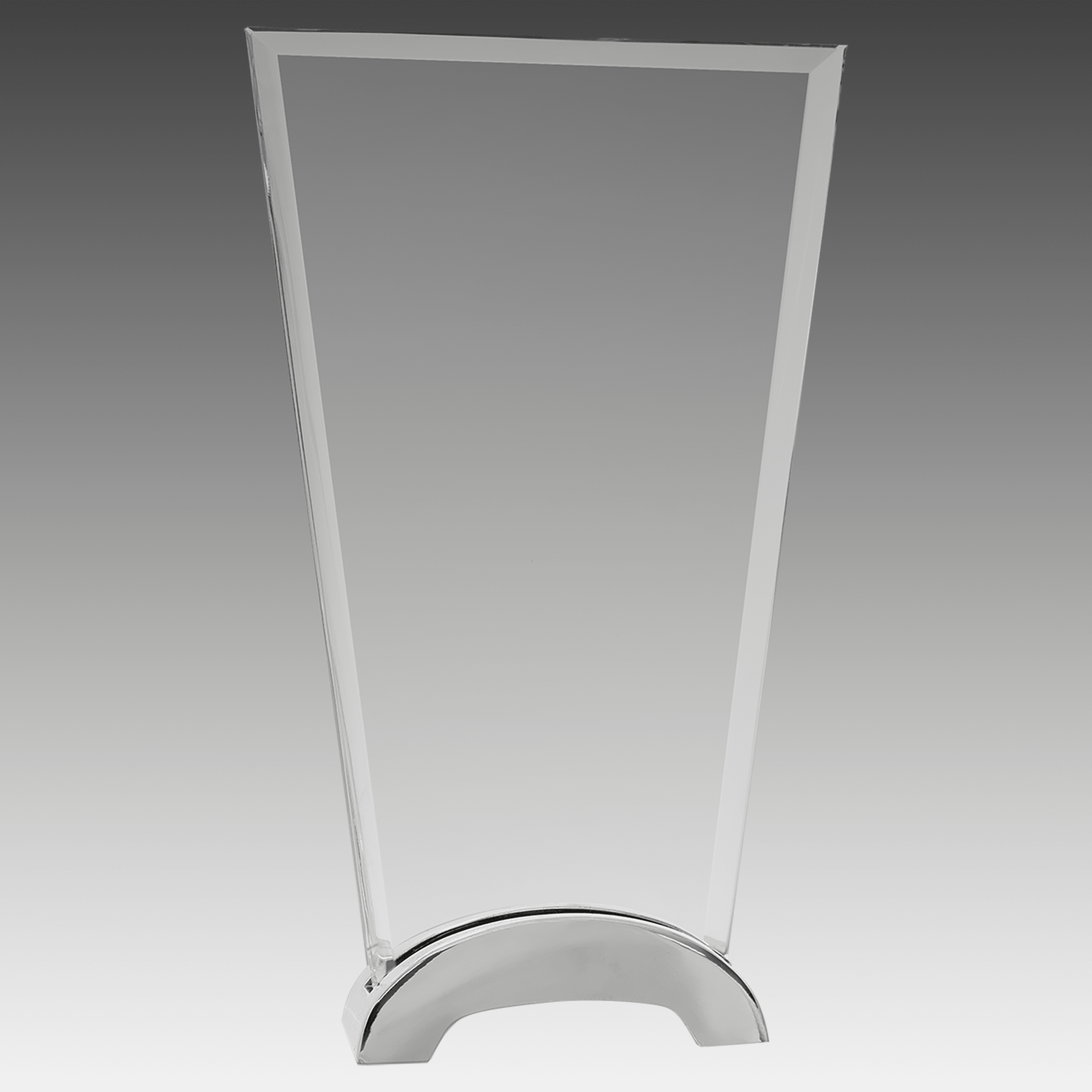 9.25" Fan Platinum Glass with Arch Metal Base