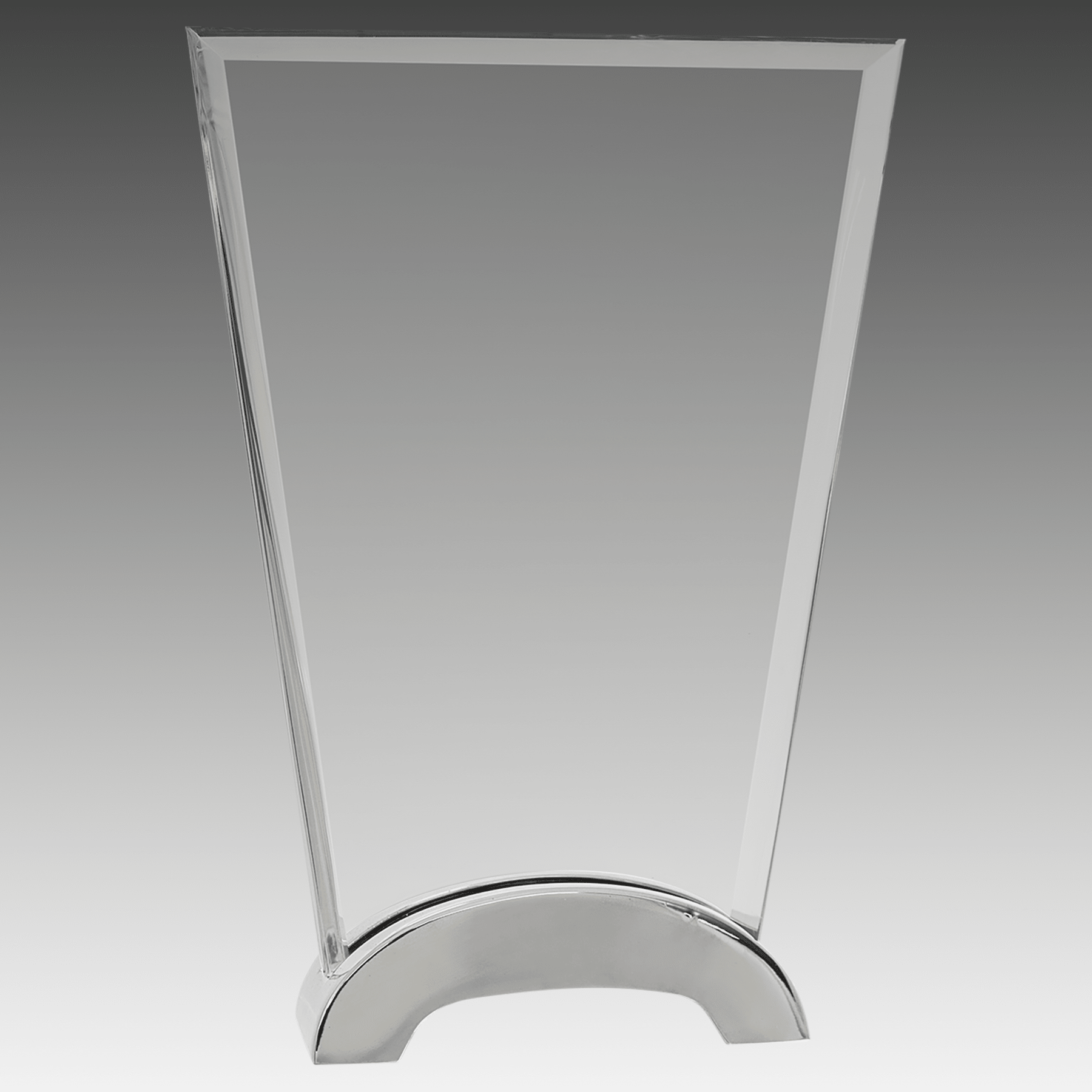 7.5" Fan Platinum Glass with Arch Metal Base
