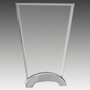 7.5" Fan Platinum Glass with Arch Metal Base