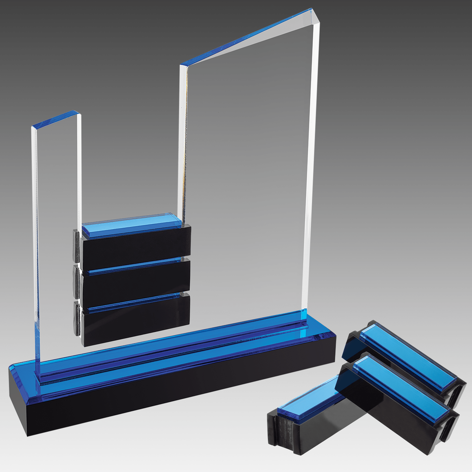 Blue Peak Slant Perpetual Impress Acrylic with 6 Blocks
