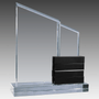 8" x 9" Crystal Perpetual Stand on Base w/4 Black Blocks
