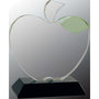 5.5" x 6.25" Crystal Apple on Black Base