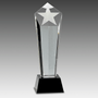 11.75" Crystal Frosted Star Column on Black Pedestal Base