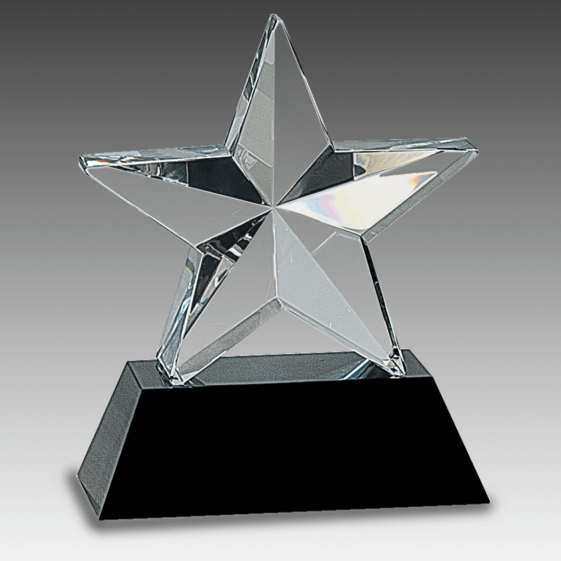 6" Crystal 3D Star on Black Base