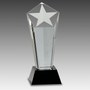 8.75" Crystal Frosted Star Column on Black Pedestal Base