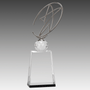 12" Clear/Black Crystal Award with Silver Metal Oval Star