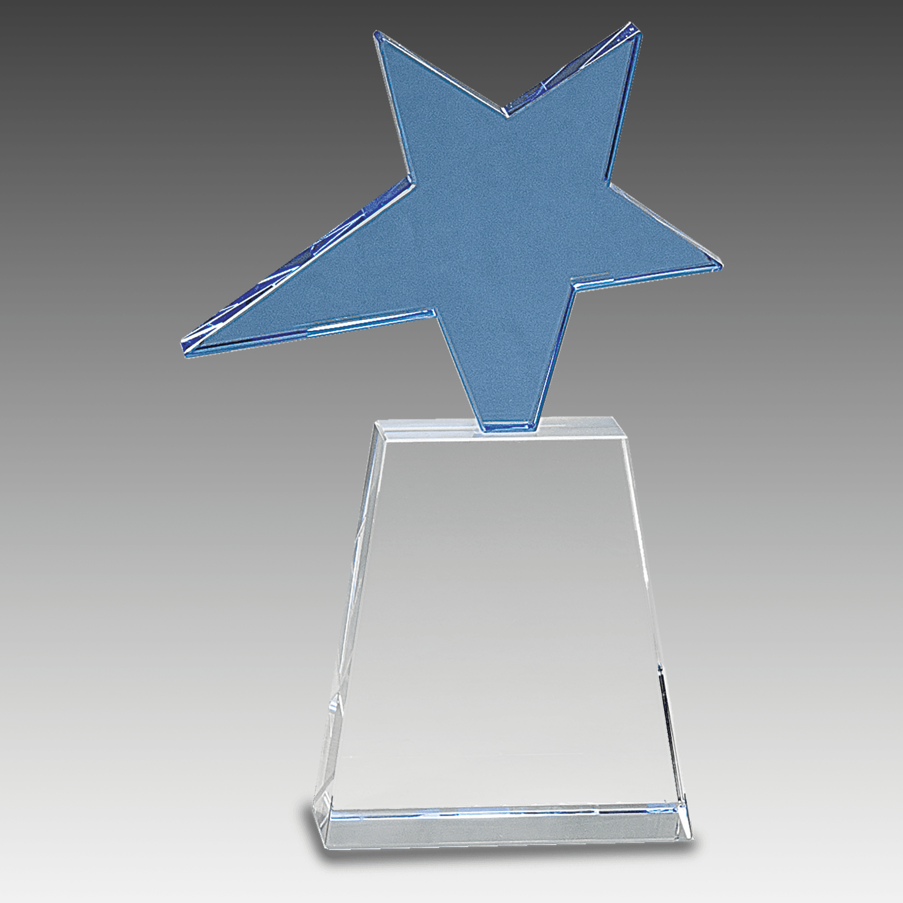 8" Blue Crystal Star on Clear Pedestal Base