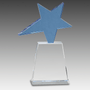 8" Blue Crystal Star on Clear Pedestal Base