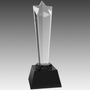 9" Crystal Rising  Star with Black Base