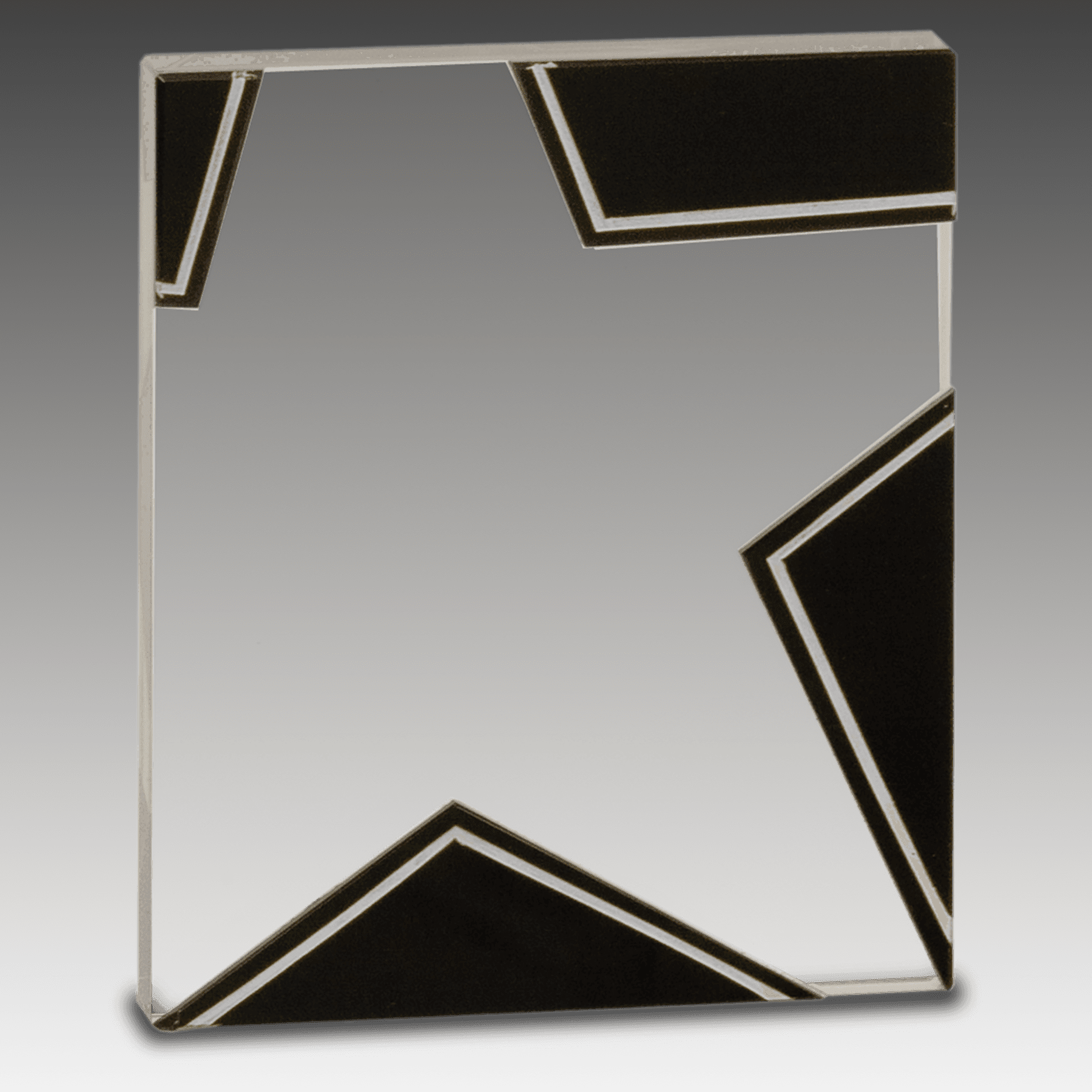 5.5" Silver and Black Star Glass