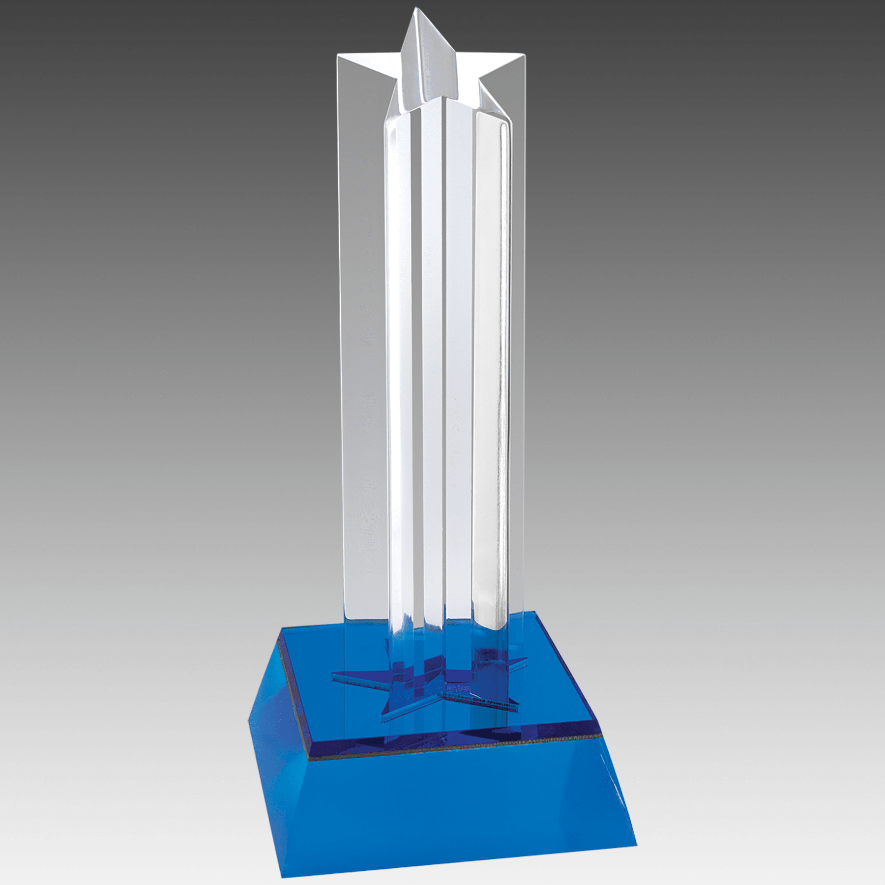 6.75" Blue Star Column Acrylic with Blue Base