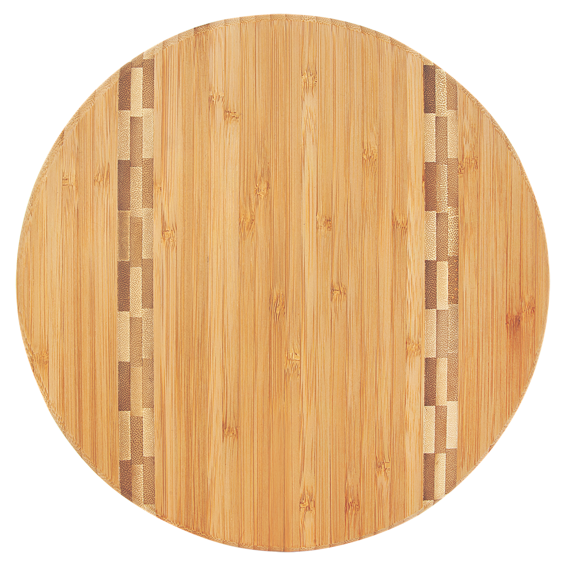 9.75" Round Bamboo Cutting Board with Butcher Block Inlay
