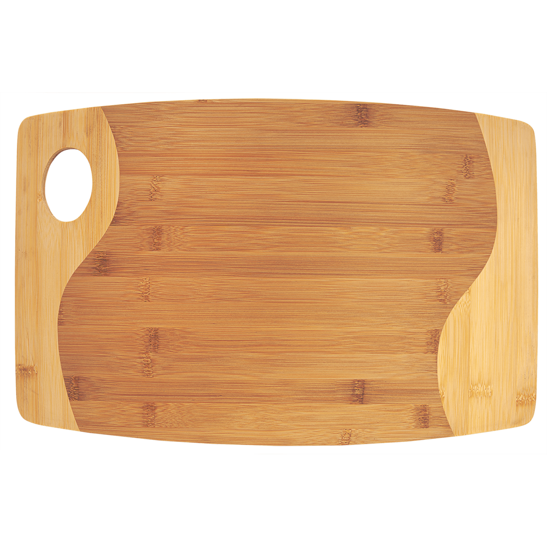 17.75" x 11.75" Bamboo Two Tone Cutting Board with Handle