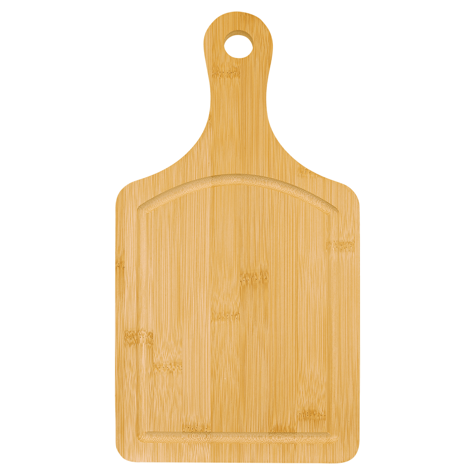 13.5" x 7" Bamboo Cutting Board Paddle Shape with Drip Ring