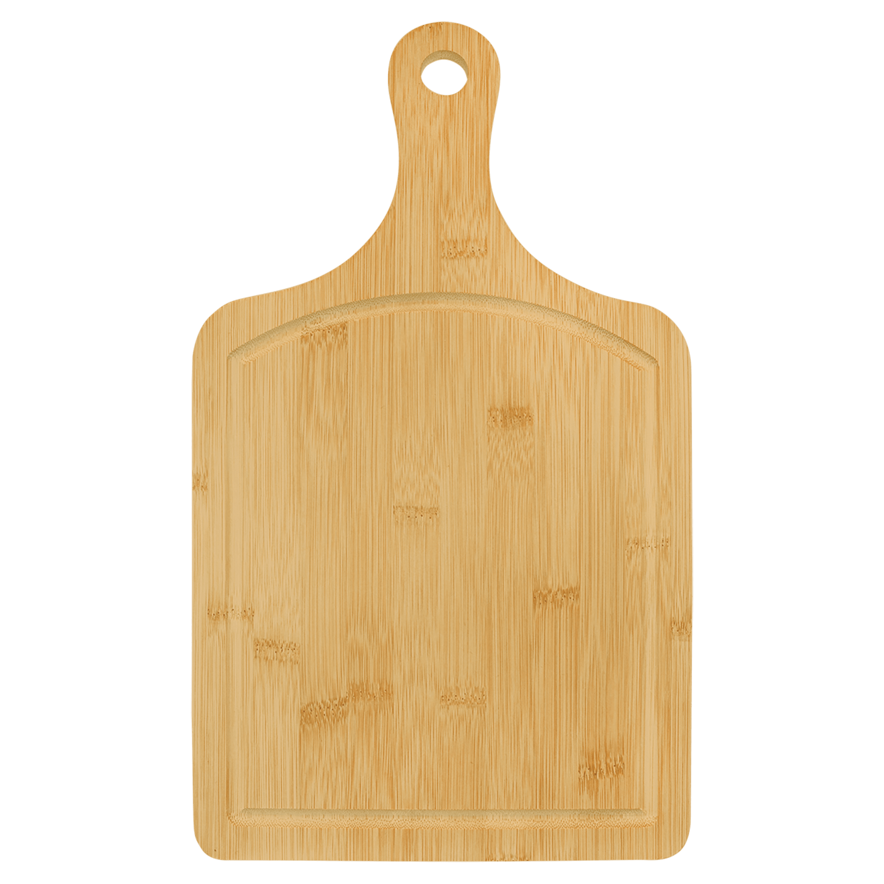 15.5" x 9" Bamboo Cutting Board Paddle Shape with Drip Ring