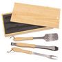 3-Piece BBQ Set in Wooden Pine Box