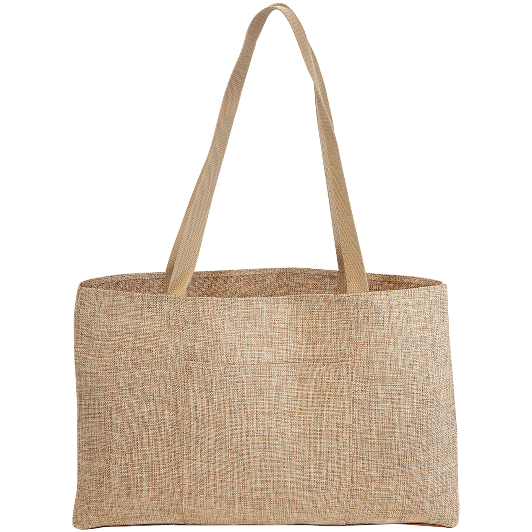 Burlap Shopping Bag with Gusset and Outside Pocket - SCK02