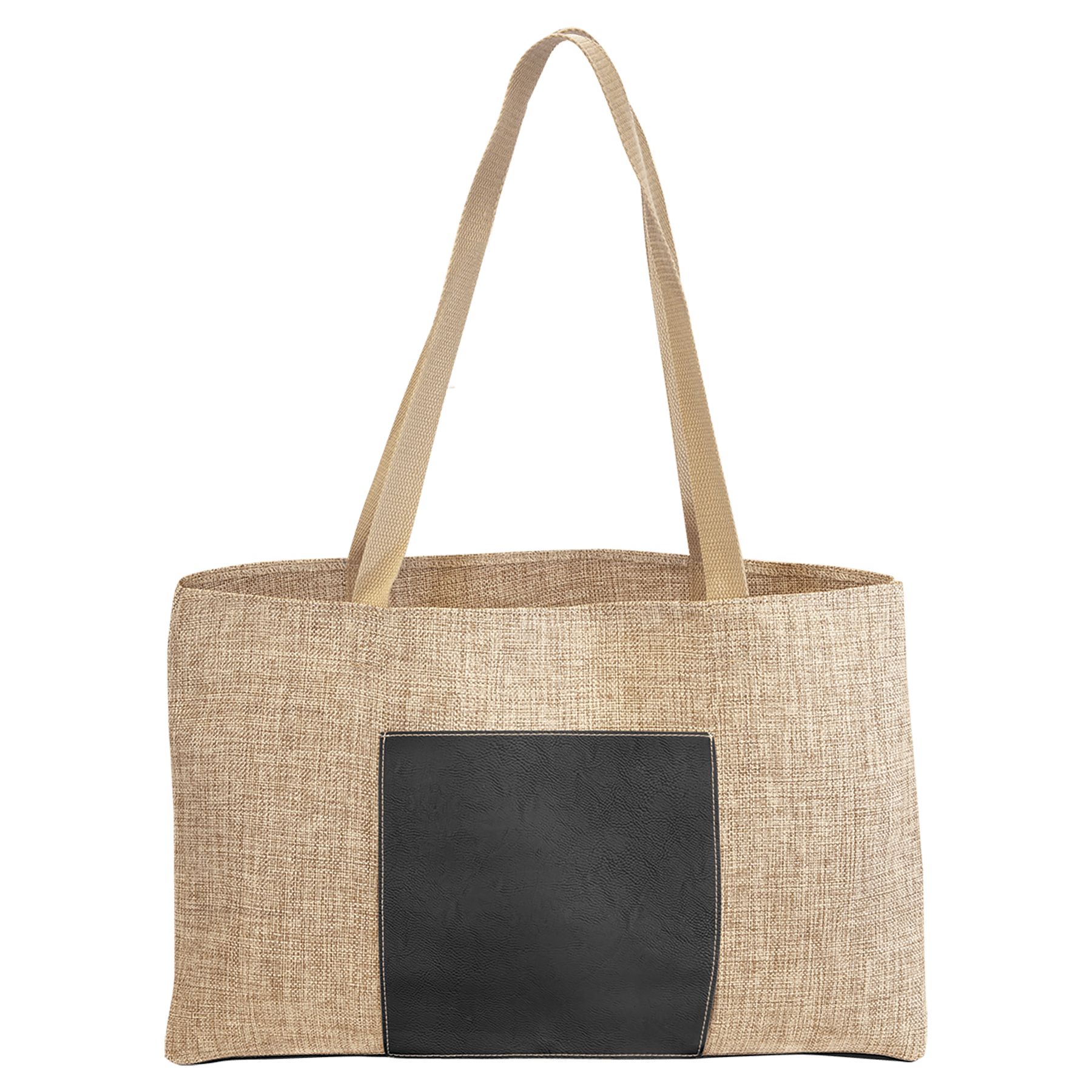 Burlap Bag with Leatherette Gusset - SCK19