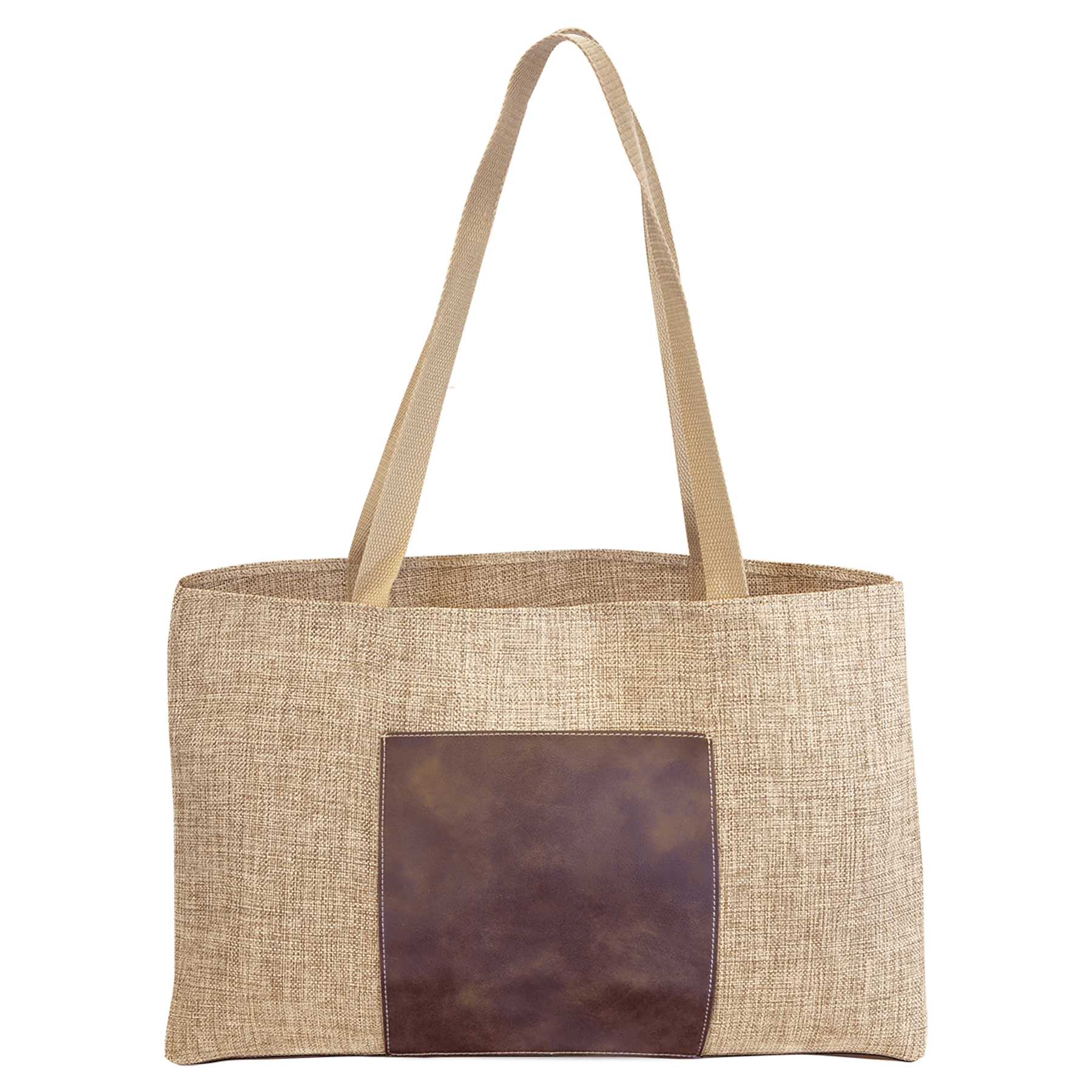 Burlap Bag with Leatherette Gusset - SCK19