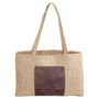 Burlap Bag with Leatherette Gusset - SCK19